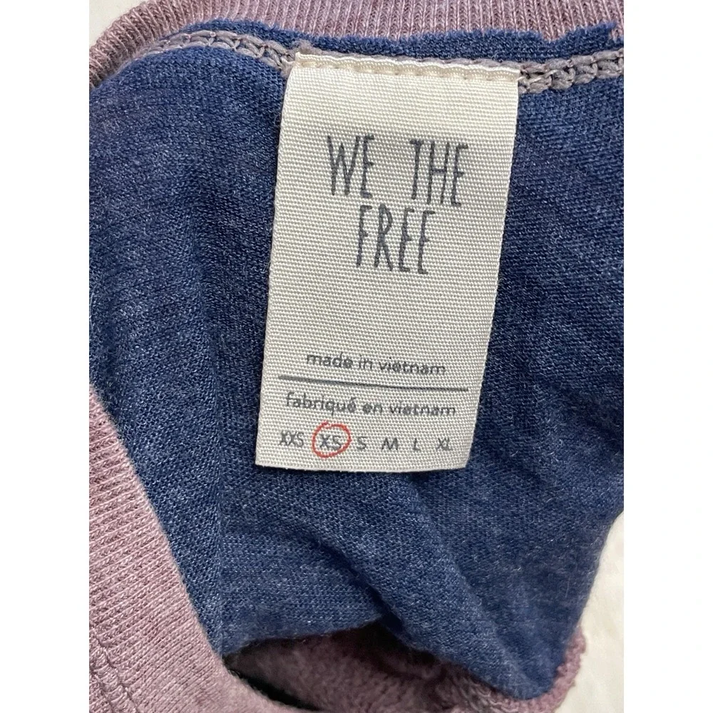 Free People We the Free Friday Fever Top Women XS Purple Blue Boho Patchwork New